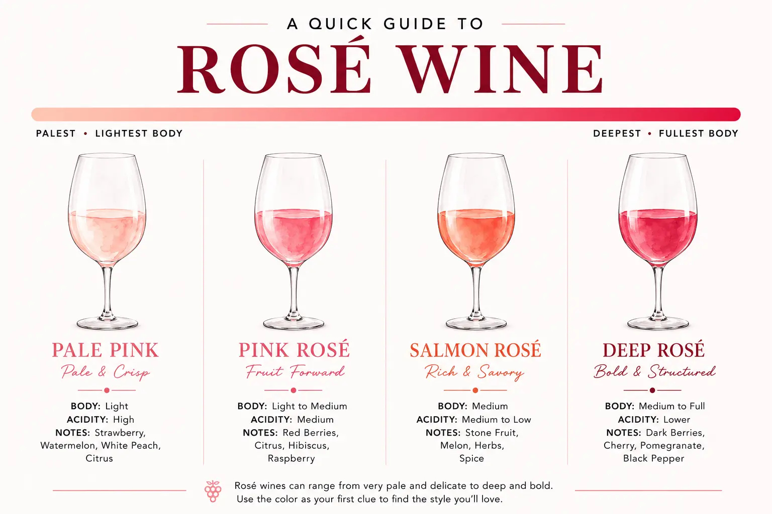 Guide to Rosé wine infographic