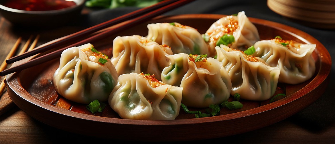 plated dumplings